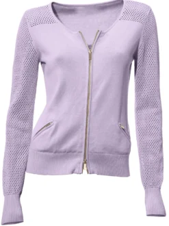 Feinstrickjacke mit 2-Wege-Reißverschluss