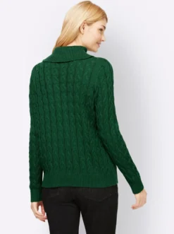 Feinstrickpullover mit Zopfmuster