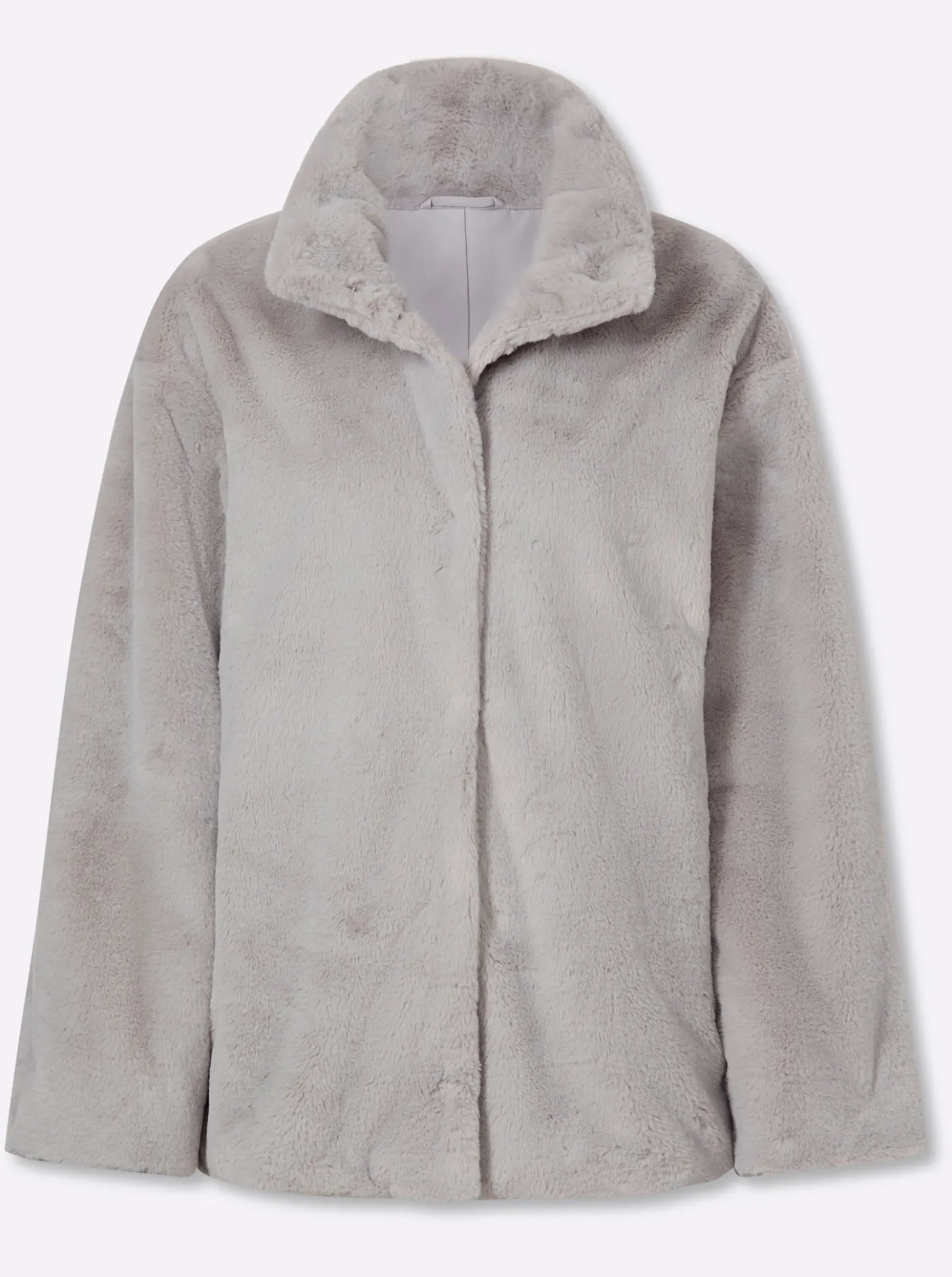 Fellimitatjacke mit Stehkragen