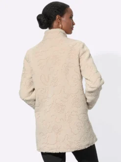 Fellimitatjacke mit Stehkragen, A-Form