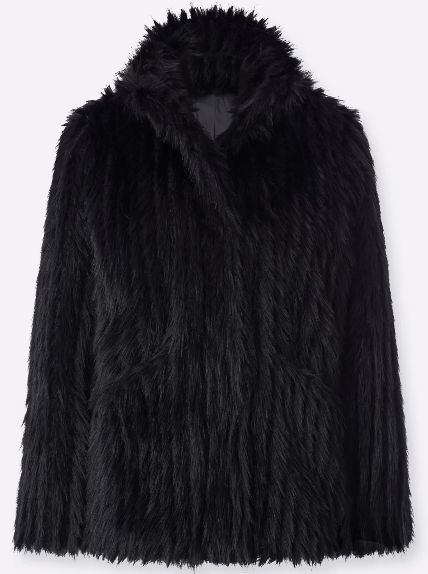 Fellimitatjacke mit verdecken Druckkknöpfen
