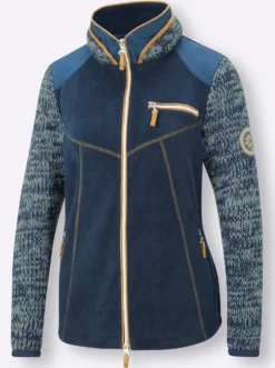 Fleecejacke im Mix aus Fleece und Strick