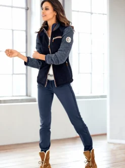 Fleecejacke im Mix aus Fleece und Strick