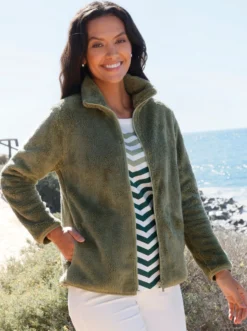 Fleecejacke in Teddy-Optik