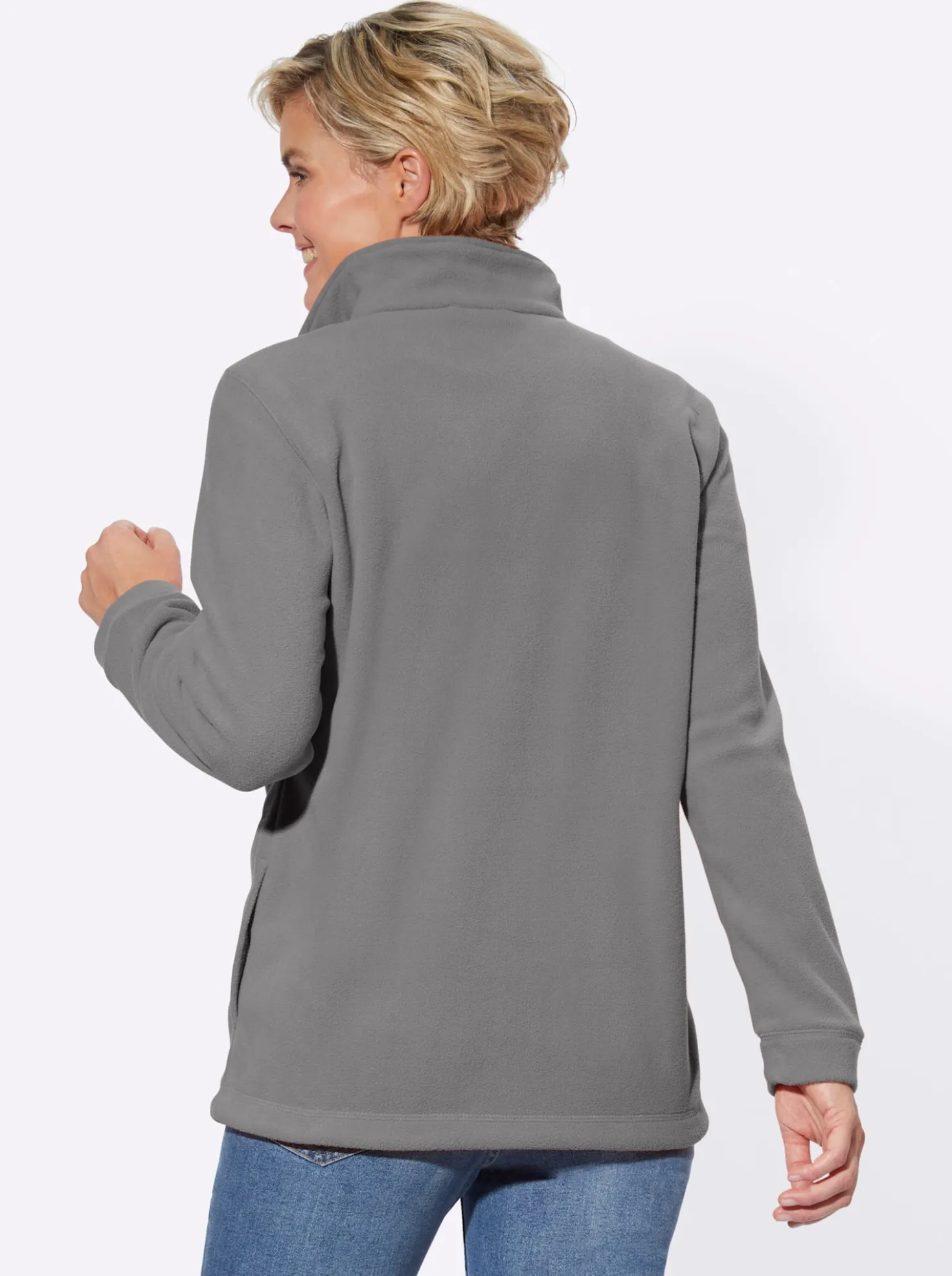Fleecejacke Kordeldurchzug am Saum