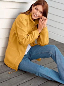 Fleecejacke Kordeldurchzug am Saum