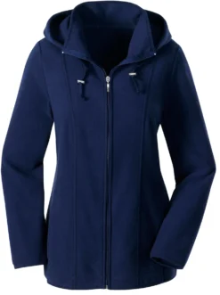 Fleecejacke mit abnehmbarer Kapuze