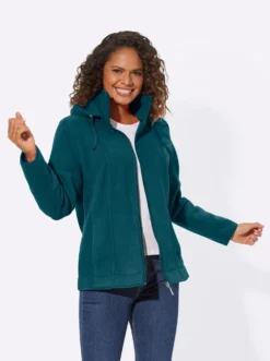 Fleecejacke mit abnehmbarer Kapuze