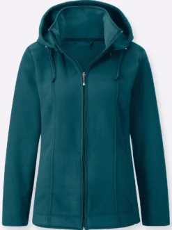 Fleecejacke mit abnehmbarer Kapuze