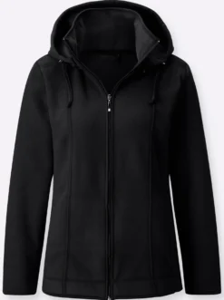 Fleecejacke mit abnehmbarer Kapuze