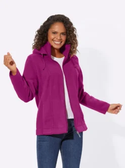 Fleecejacke mit abnehmbarer Kapuze