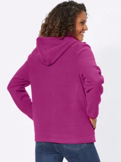Fleecejacke mit abnehmbarer Kapuze