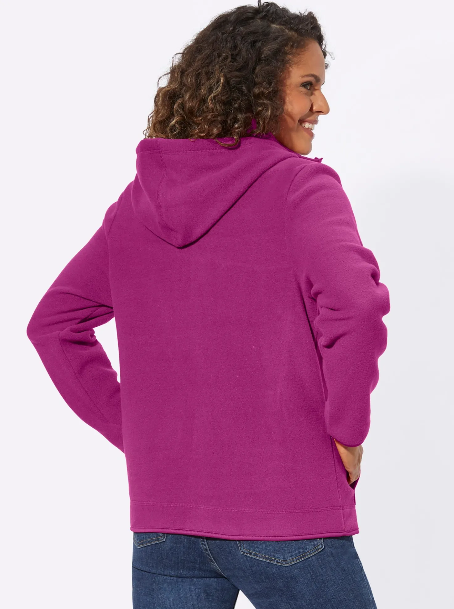 Fleecejacke mit abnehmbarer Kapuze