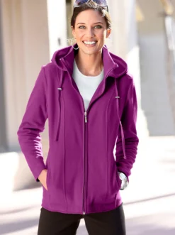 Fleecejacke mit abnehmbarer Kapuze