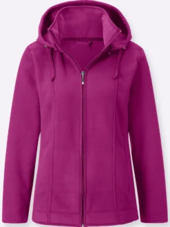 Fleecejacke mit abnehmbarer Kapuze