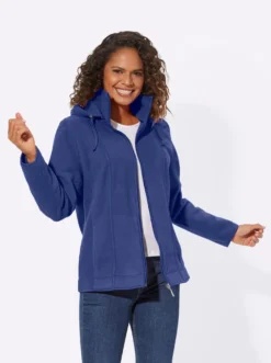 Fleecejacke mit abnehmbarer Kapuze