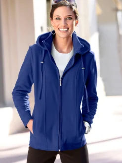 Fleecejacke mit abnehmbarer Kapuze