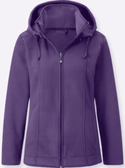 Fleecejacke mit abnehmbarer Kapuze