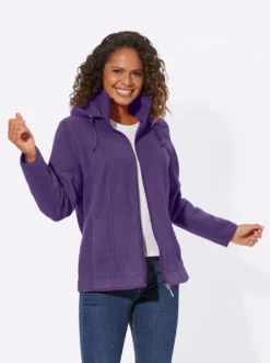 Fleecejacke mit abnehmbarer Kapuze