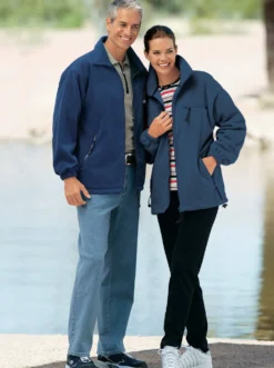Fleecejacke mit elastischen Ärmelbündchen