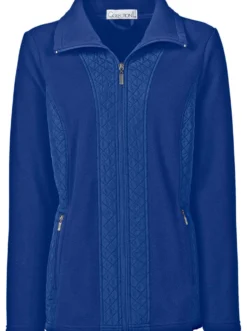 Fleecejacke mit gesteppten Web-Einsätzen