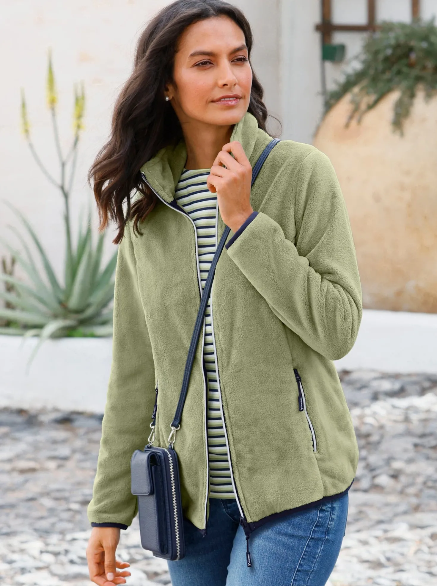 Fleecejacke mit Reißverschluss-Taschen