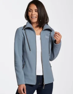 Fleecejacke mit schrägen Reißverschluss-Taschen