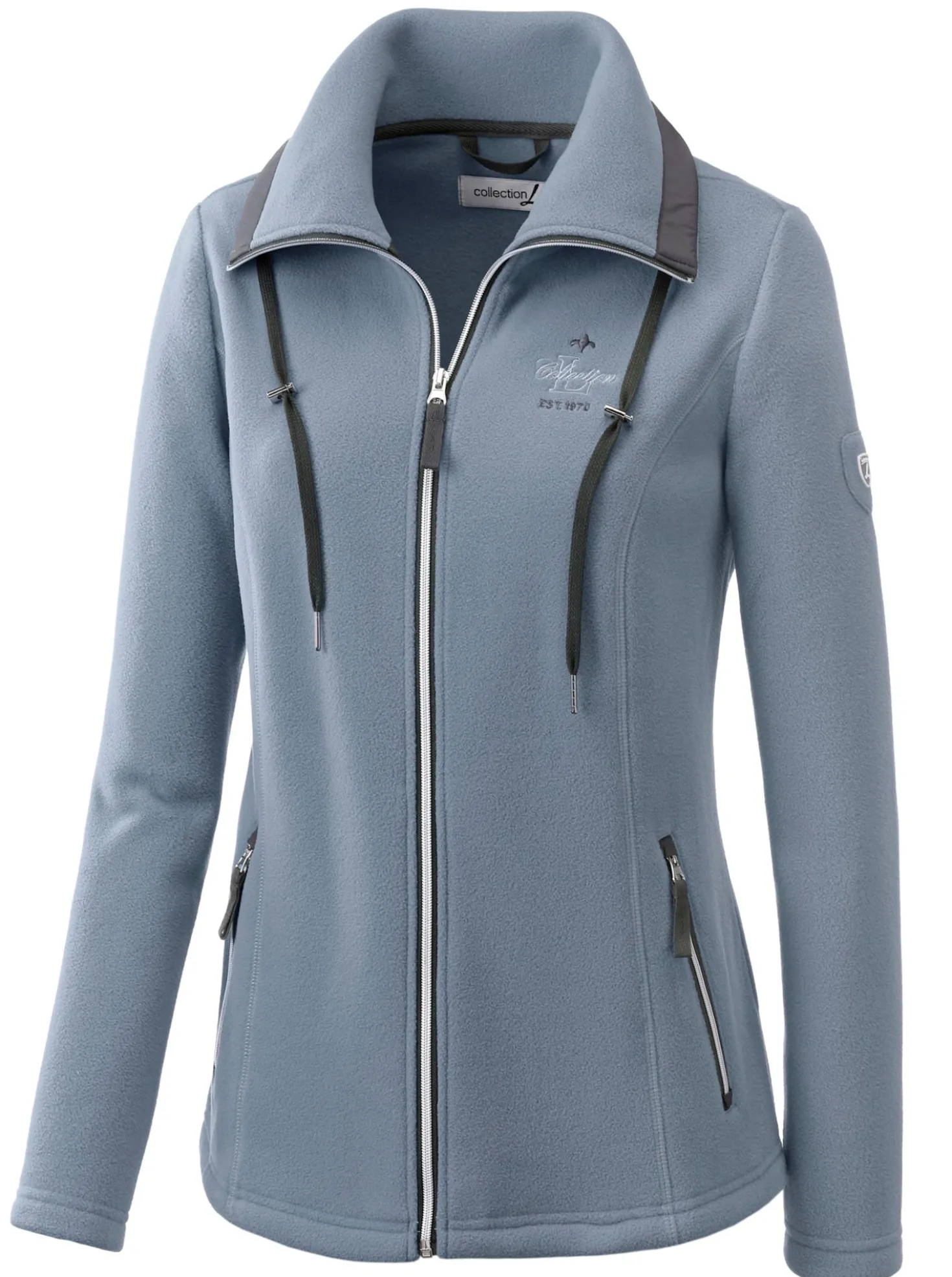 Fleecejacke mit schrägen Reißverschluss-Taschen