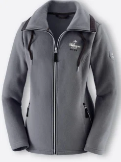 Fleecejacke mit schrägen Reißverschluss-Taschen