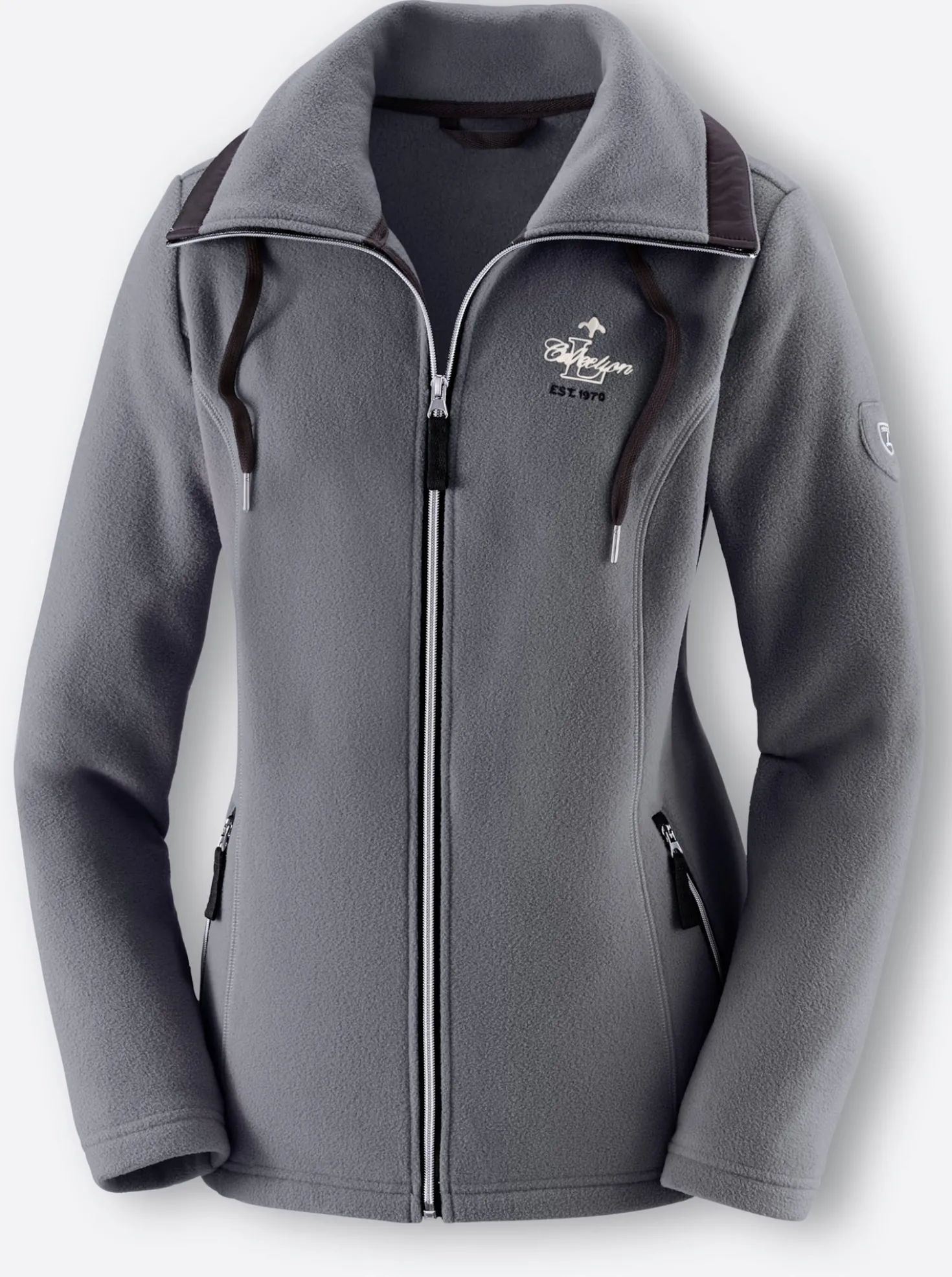 Fleecejacke mit schrägen Reißverschluss-Taschen