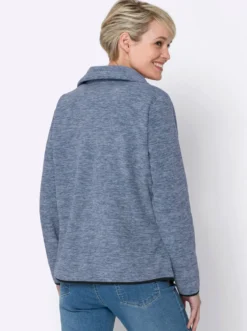 Fleecejacke mit Stehkragen, weiteregulierbar