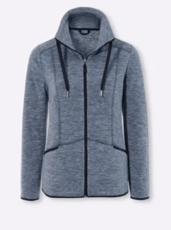 Fleecejacke mit Stehkragen, weiteregulierbar