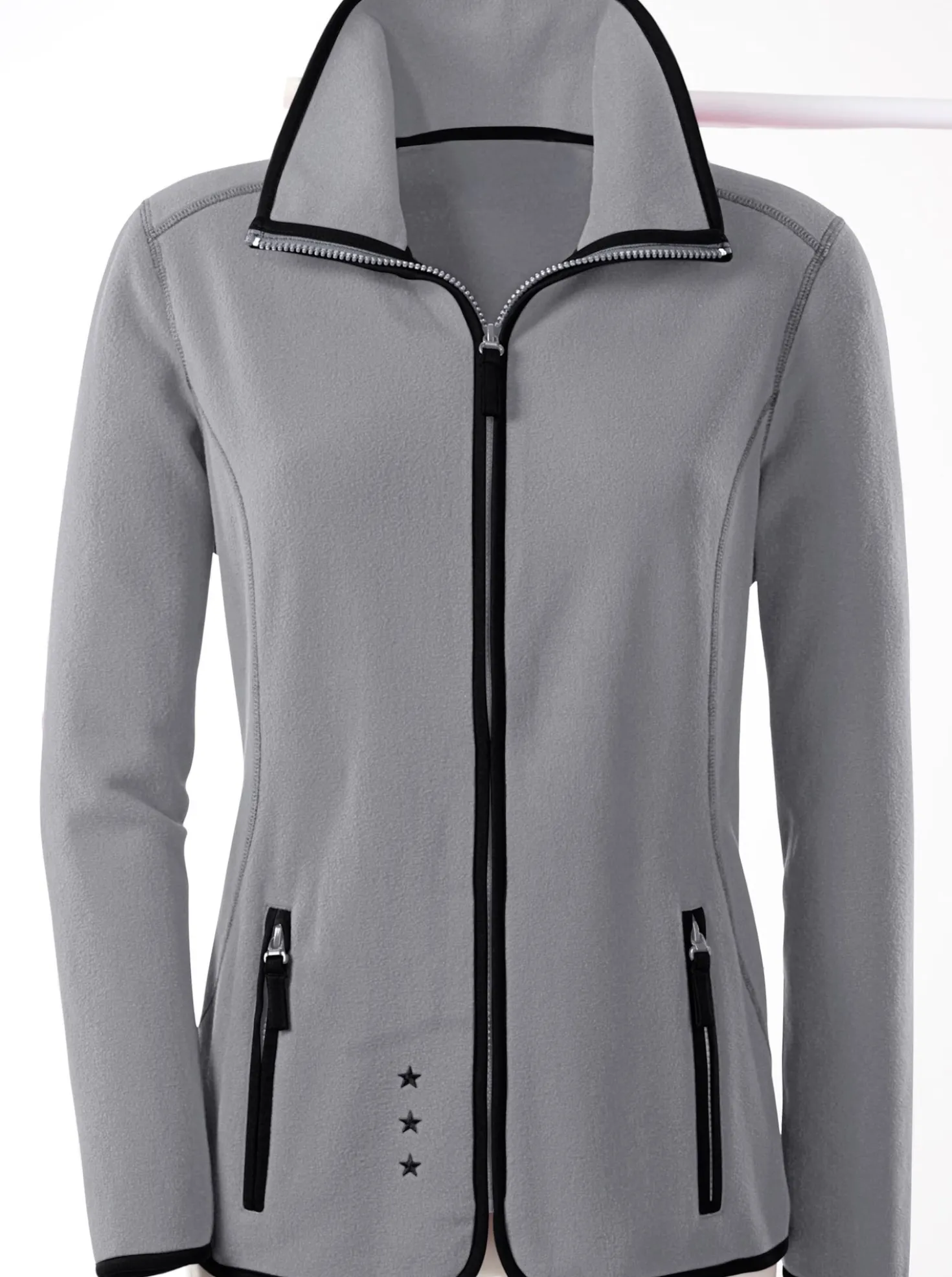 Fleecejacke mit Sternchen-Stickerei