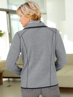 Fleecejacke mit Sternchen-Stickerei