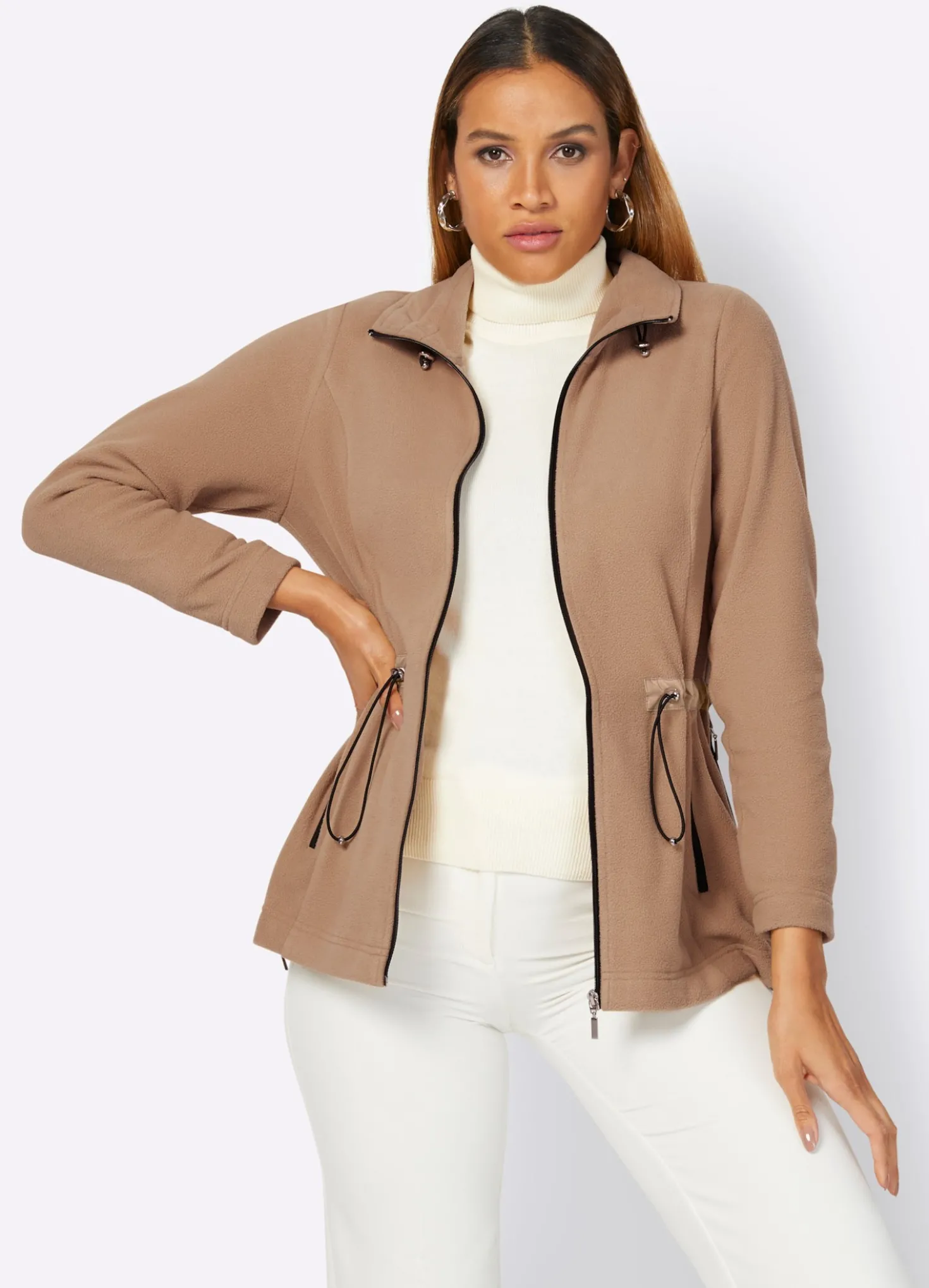 Fleecejacke mit Tunnelzug in der Taille