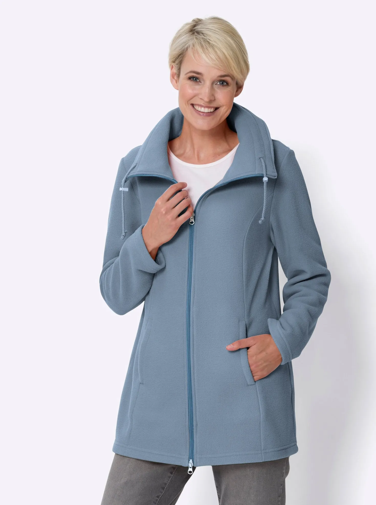 Fleecejacke mit 2-Wege-Reißverschluss