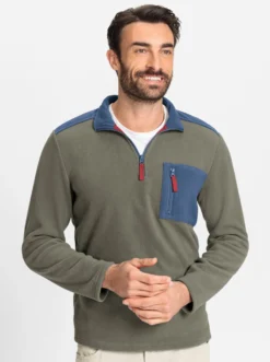 Fleeceshirt mit Reißverschluss-Brusttasche