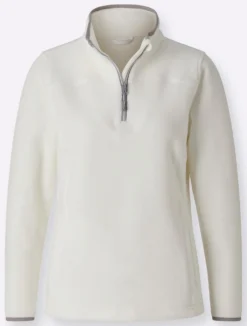 Fleeceshirt mit Stehkragen und Reißverschluss