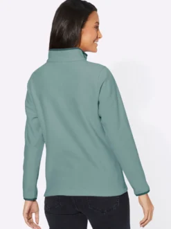Fleeceshirt mit Stehkragen und Reißverschluss