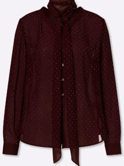 Georgettebluse mit abnehmbarer Schluppe