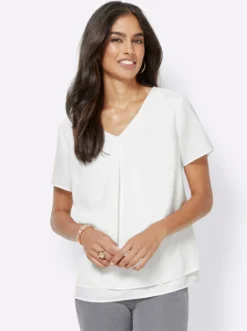 Georgettebluse mit Kellerfalte vorn