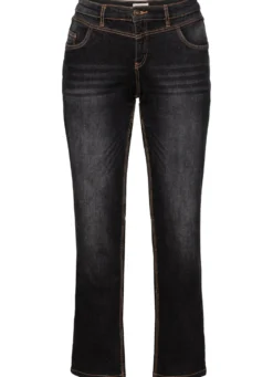 Gerade Jeans mit Used-Effekten