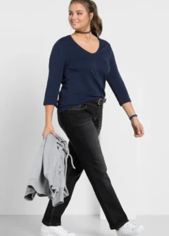 Gerade Jeans mit Used-Effekten