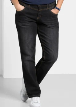 Gerade Jeans mit Used-Effekten