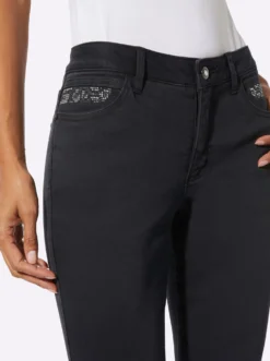 Gerade Jeans mit Ziersteinchen