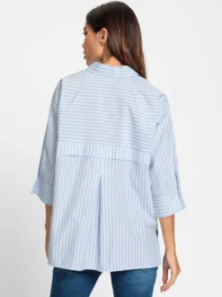 Gestreifte Bluse hinten mit Kellerfalte