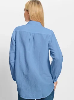 Hemdbluse im Baumwoll-Leinen-Mix