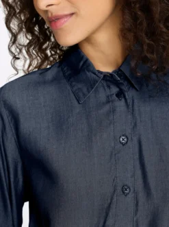 Hemdbluse in Jeans-Optik