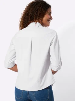 Hemdbluse mit krempelbaren Ärmeln