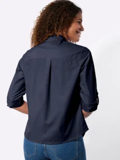 Hemdbluse mit krempelbaren Ärmeln
